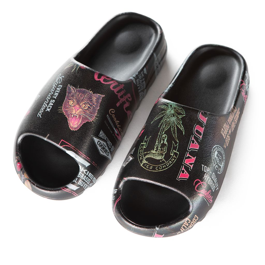Cuban Link Faux Leather Slides