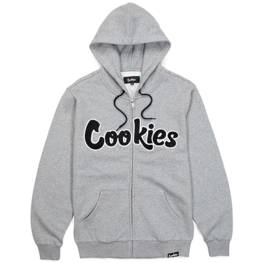 Original Logo Chenille Applique Zip Front Hoodie