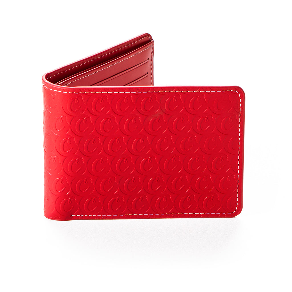 Red leather rectangular purse