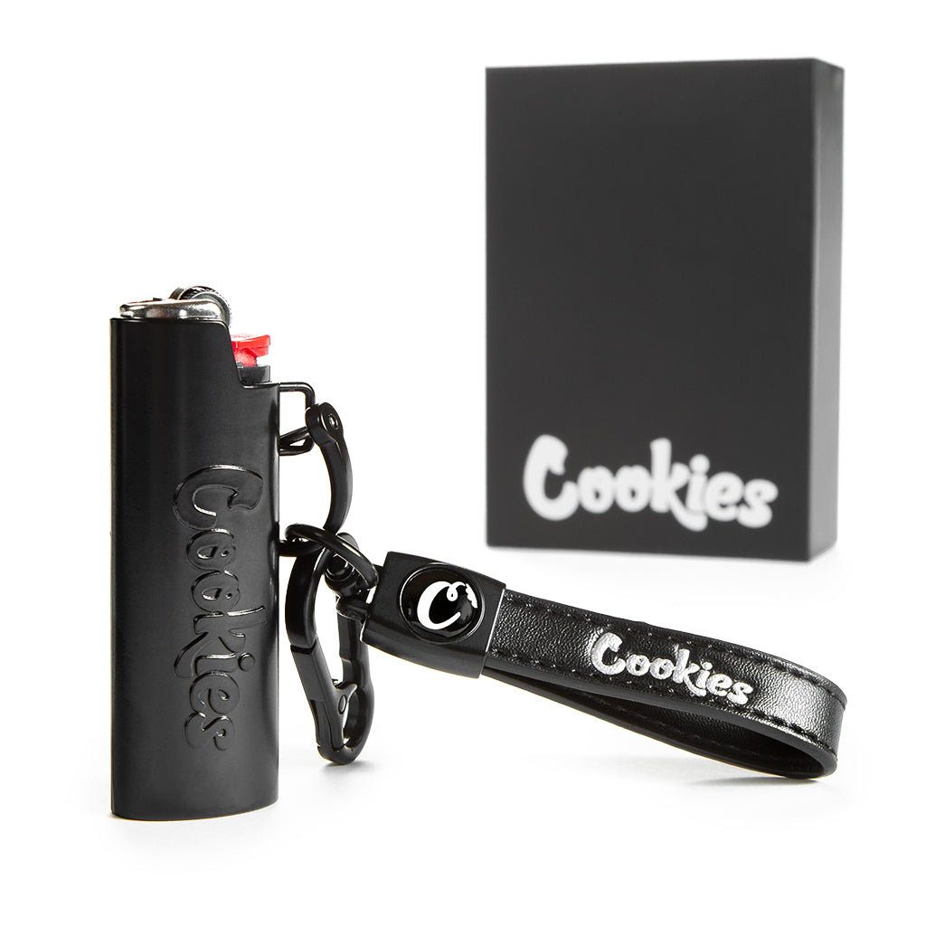Cookies Metal Lighter Holder with Leather Loop