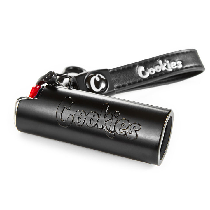 Cookies Metal Lighter Holder with Leather Loop