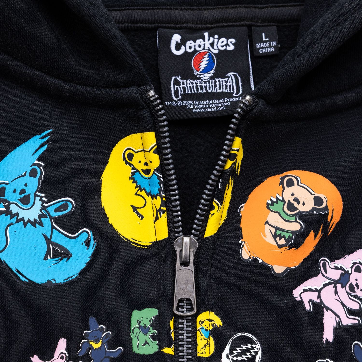 Cookies X Grateful Dead- Spiral Bears Zip Front Hoodie – Cookies