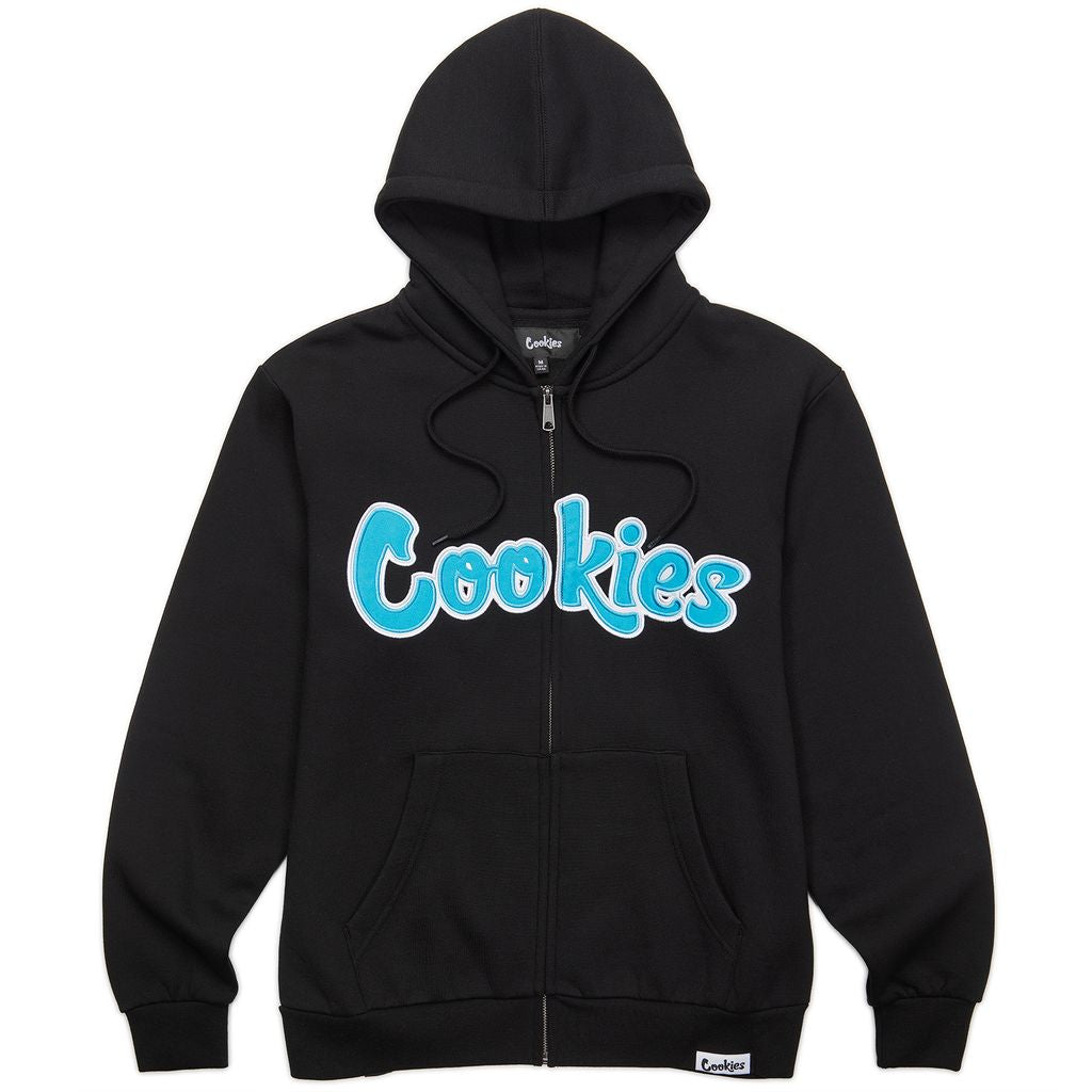 Original Logo Twill Applique Zip Front Hoodie
