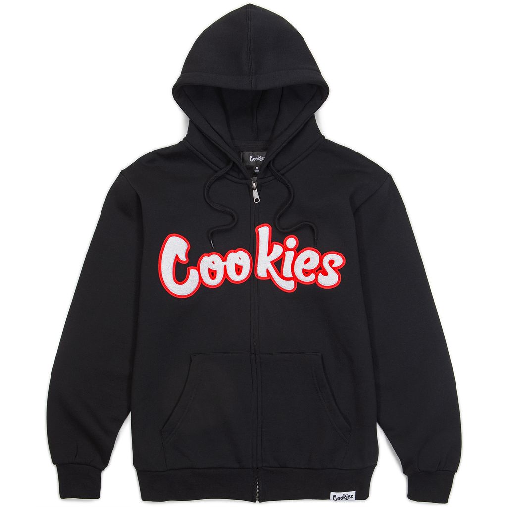 Original Logo Chenille Applique Zip Front Hoodie