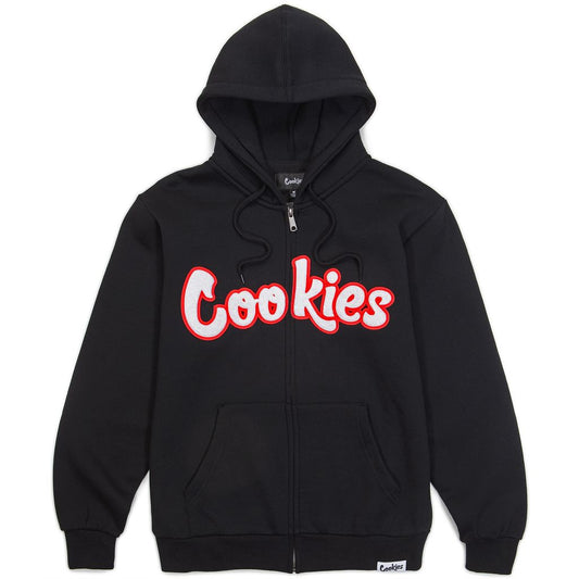 Original Logo Chenille Applique Zip Front Hoodie