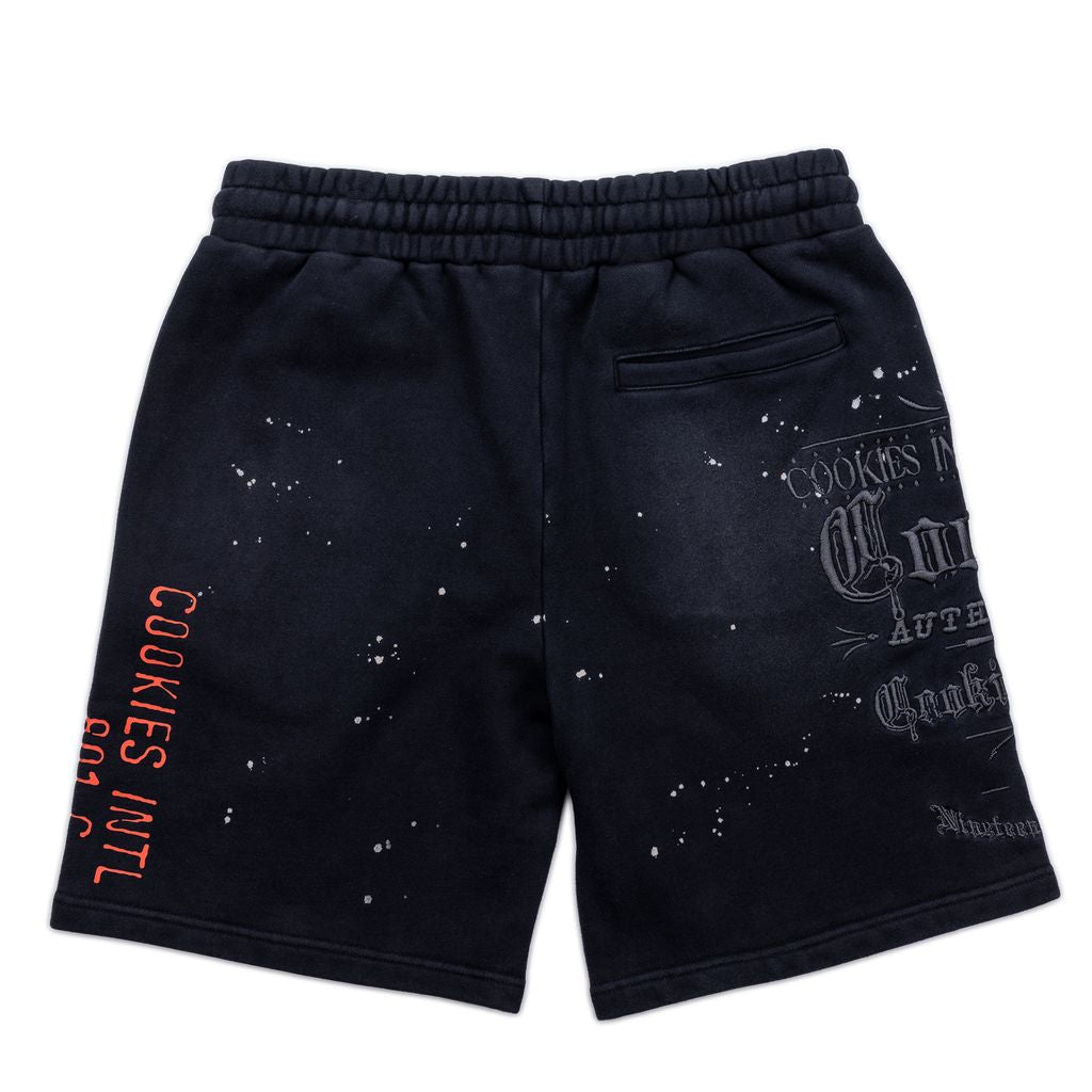 Gold Rush Distressed and Splattered Sweatshorts