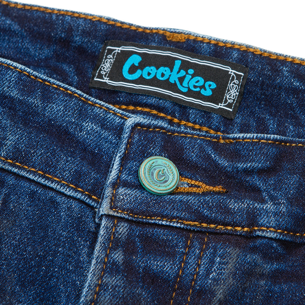 Core Modern Flare Medium Destroyed Indigo Denim Jeans
