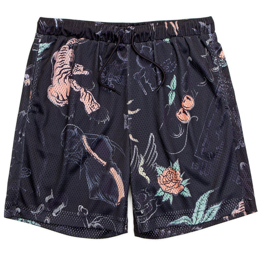 Heaven Can Wait Vaca All Over Print Mesh Shorts