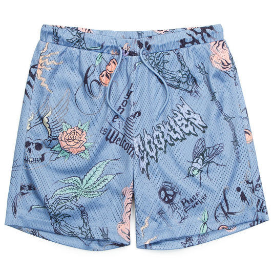 Heaven Can Wait Vaca All Over Print Mesh Shorts