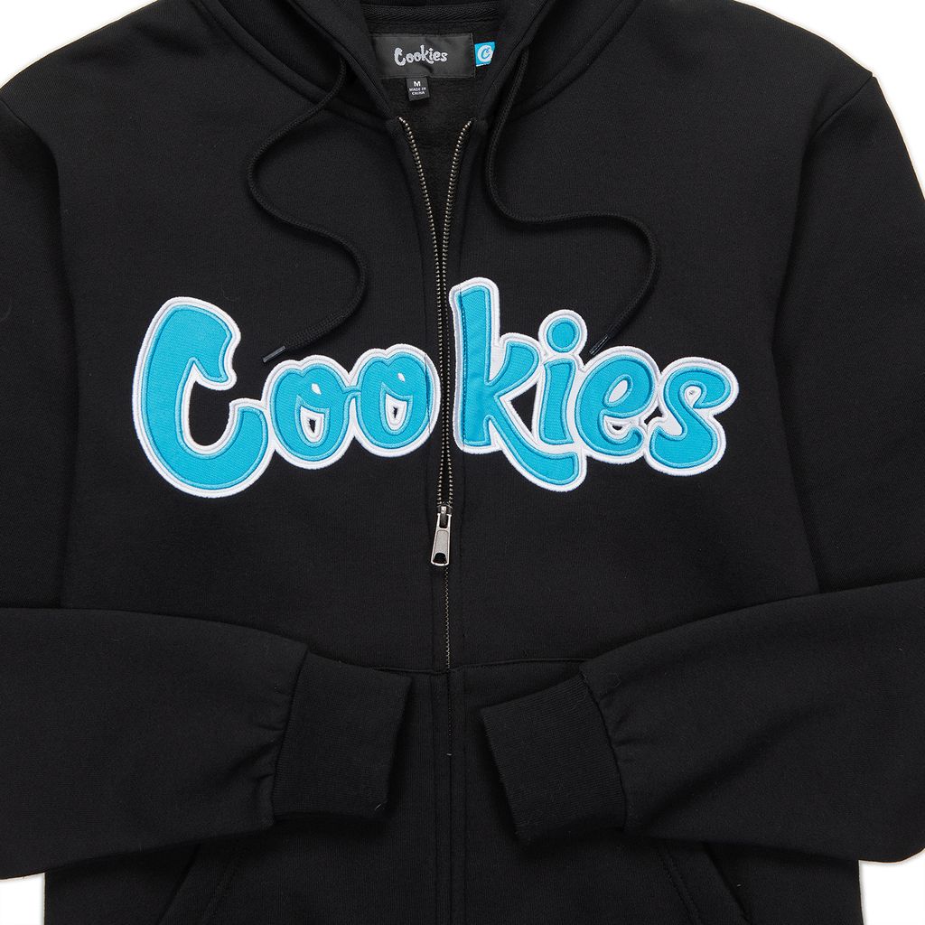 Original Logo Twill Applique Zip Front Hoodie