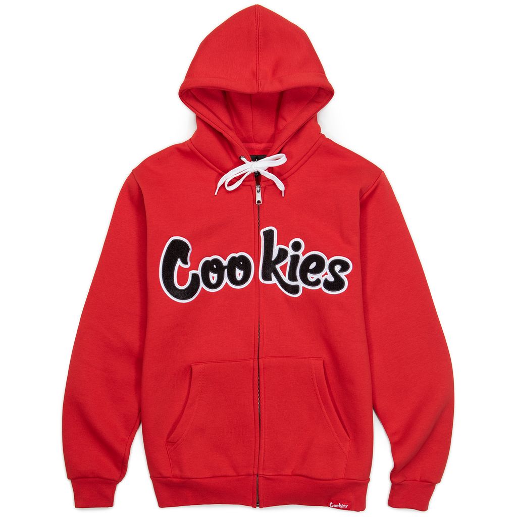 Original Logo Chenille Applique Zip Front Hoodie – Cookies Clothing