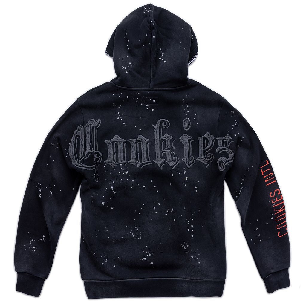 Gold Rush Distressed and Splattered Pullover Hoodie