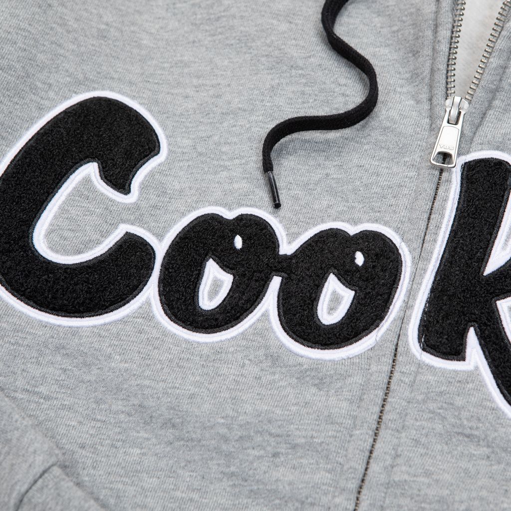 Original Logo Chenille Applique Zip Front Hoodie