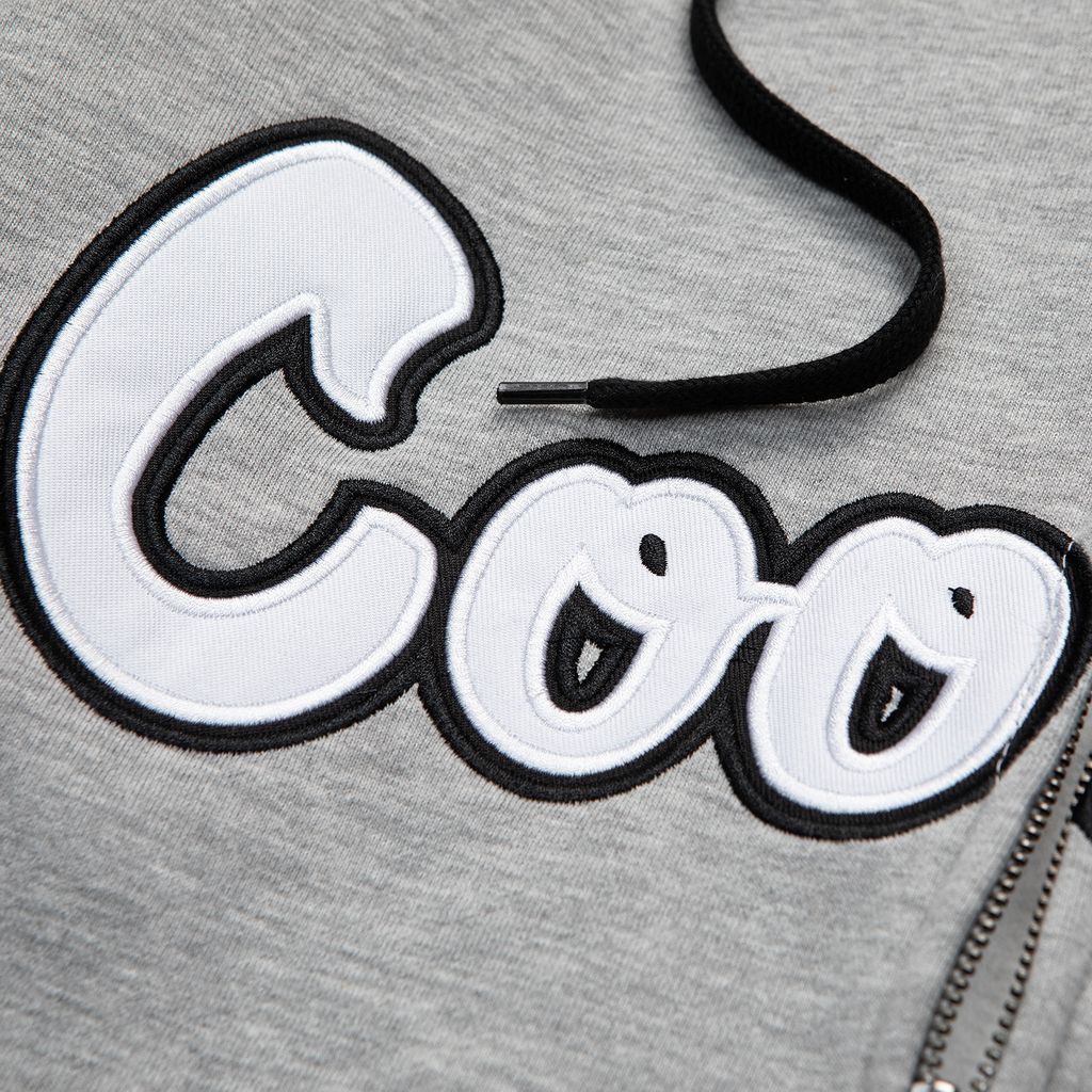 Original Logo Twill Applique Zip Front Hoodie