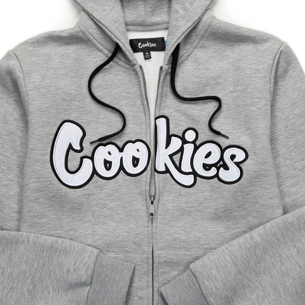 Original Logo Twill Applique Zip Front Hoodie