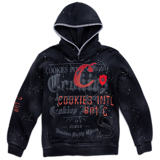 Gold Rush Distressed and Splattered Pullover Hoodie
