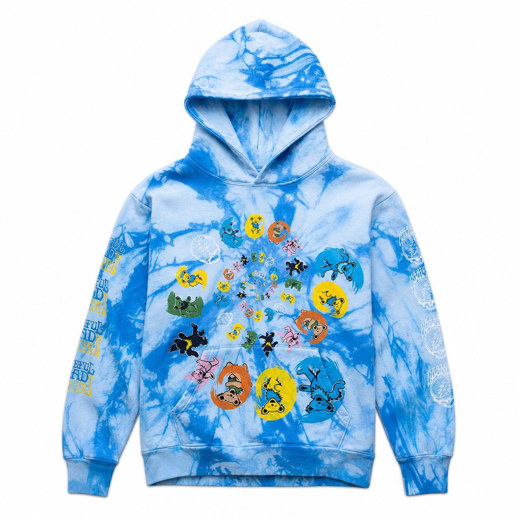 Cookies X Grateful Dead- Spiral Bears Pullover Hoodie Tie Dye